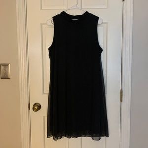 Annalee + Hope Black Sheer Trapeze Dress